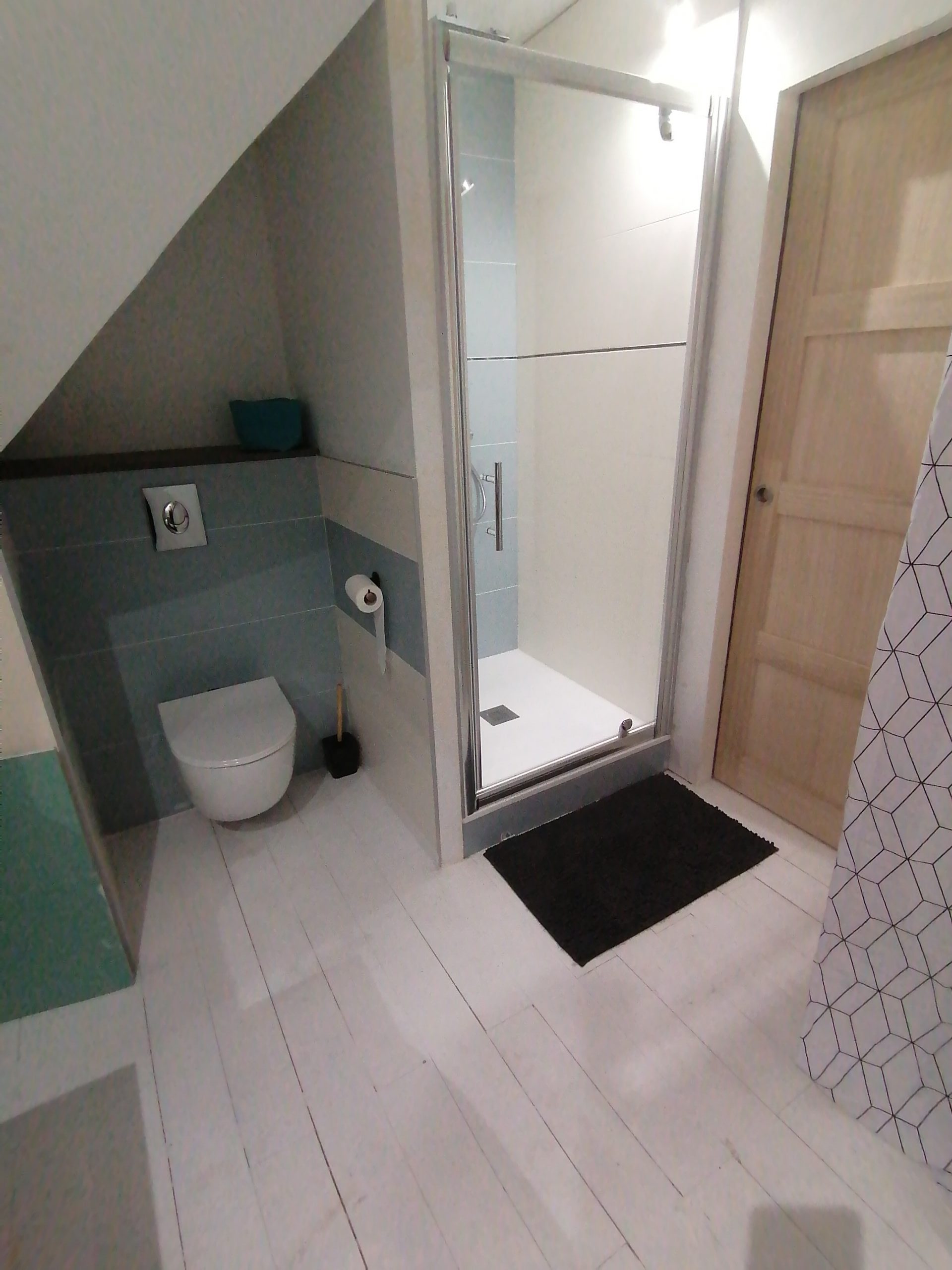 Rénovation salle de bain à Dreux - Douche et toilettes